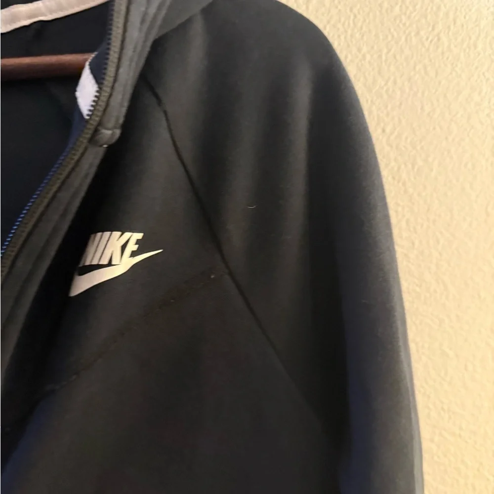 Nike Black and White Full-Zip Hoodie